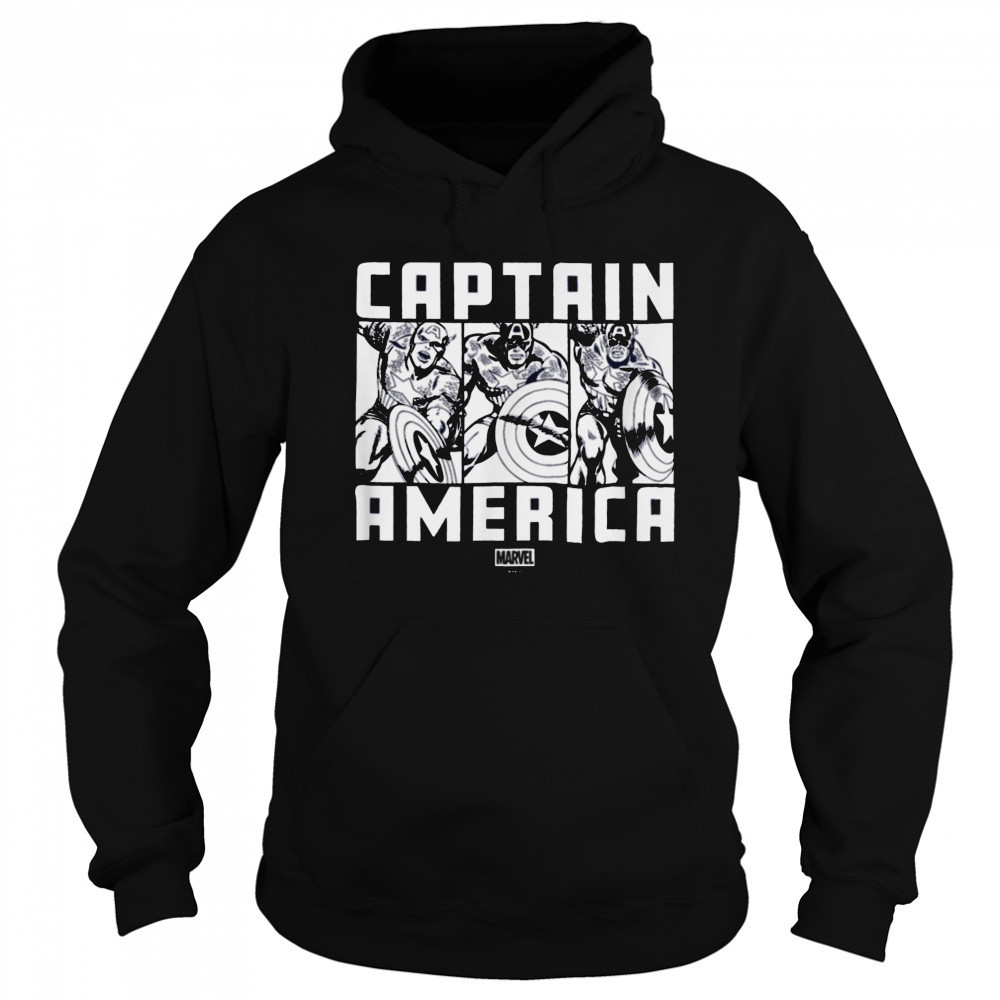 Marvel Captain America in Action Tri Panel T Shirt Sweatshirt