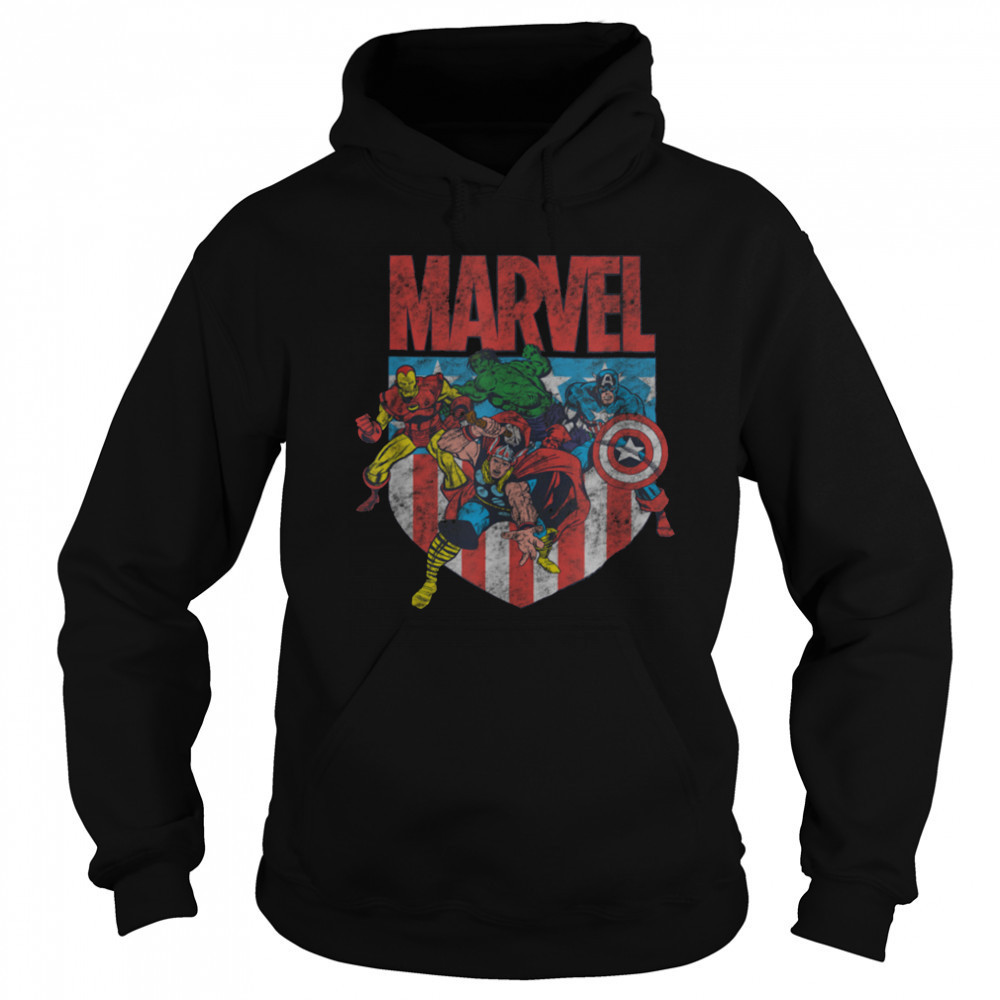 Marvel Comics Retro Classic 4th Of July Avengers Distressed T Shirt Sweatshirt