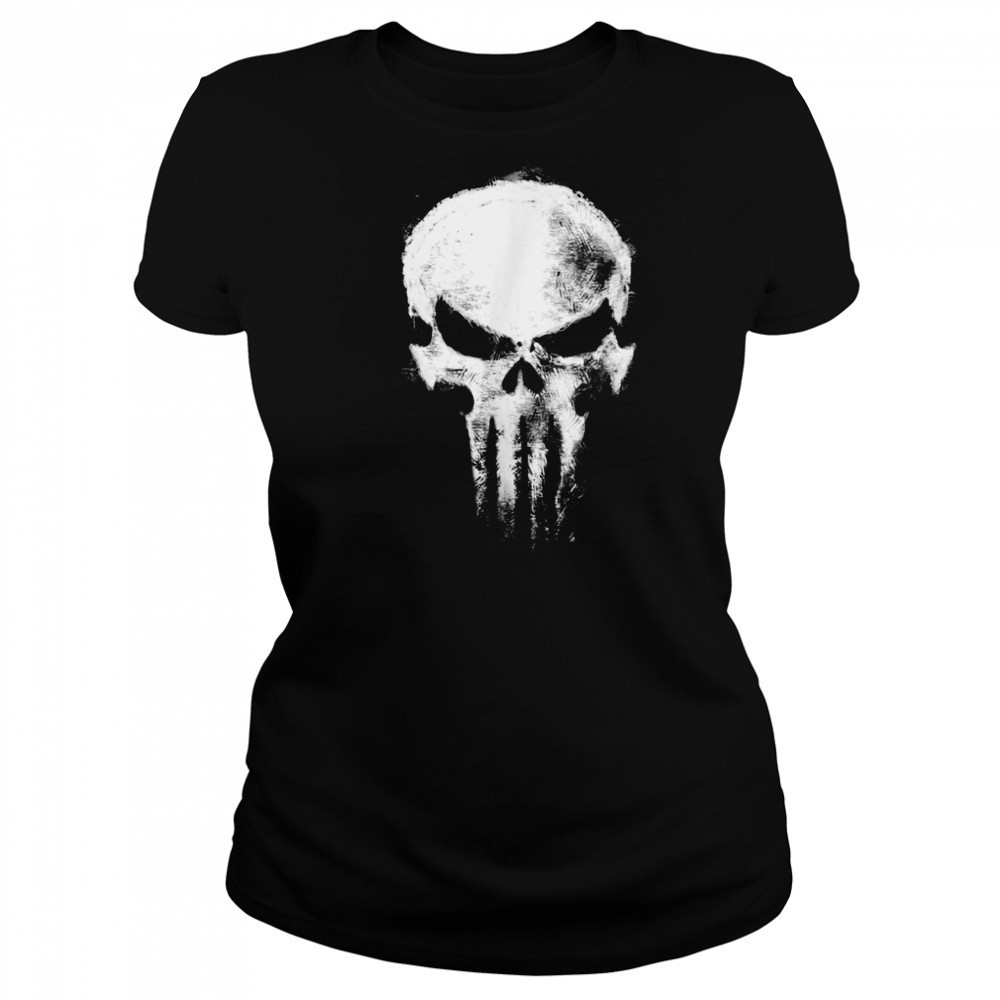 Marvel Daredevil Born Again The Punisher Grunge Style Skull T Shirt Women's T-shirt
