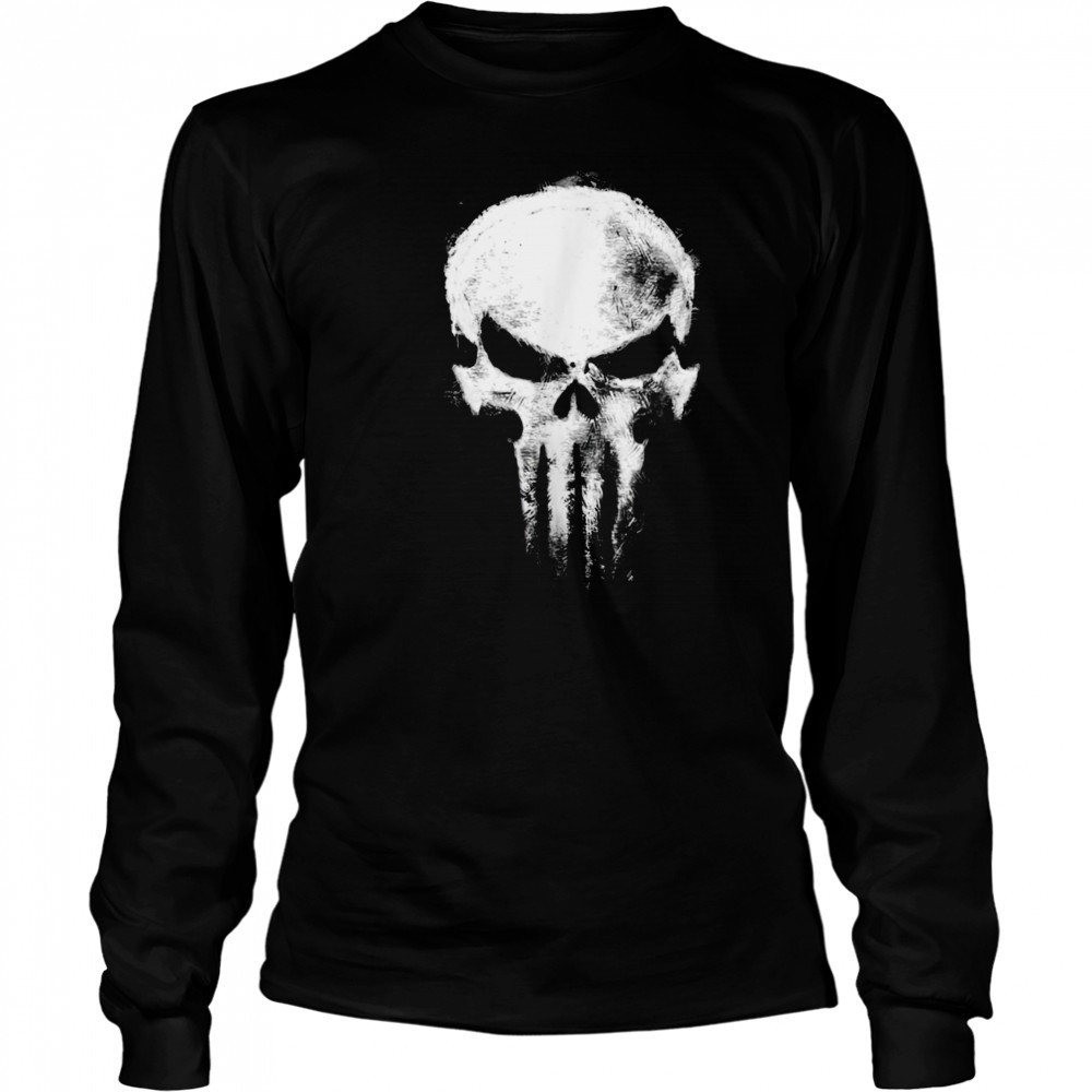 Marvel Daredevil Born Again The Punisher Grunge Style Skull T Shirt Long Sleeved
