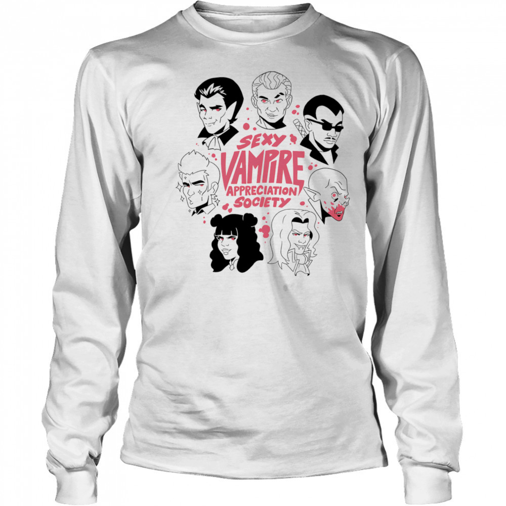 Sexy vampire appreciation society shirt Long Sleeved