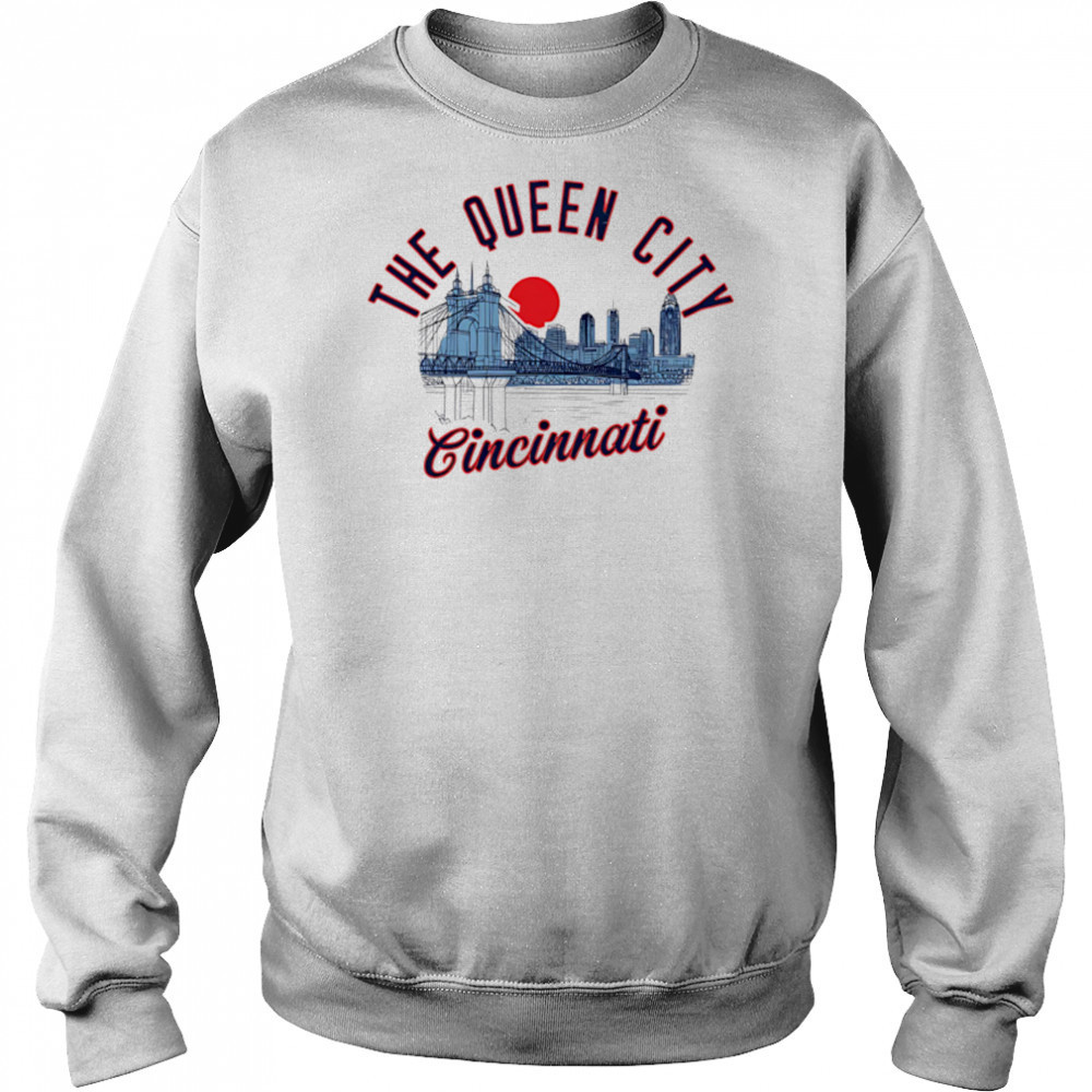 The Queen City Cincinnati Skyline Sunset shirt Hoodie