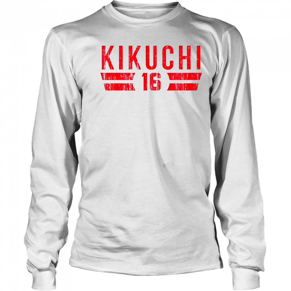 Yusei Kikuchi 16 Los Angeles A Font vintage shirt Long Sleeved