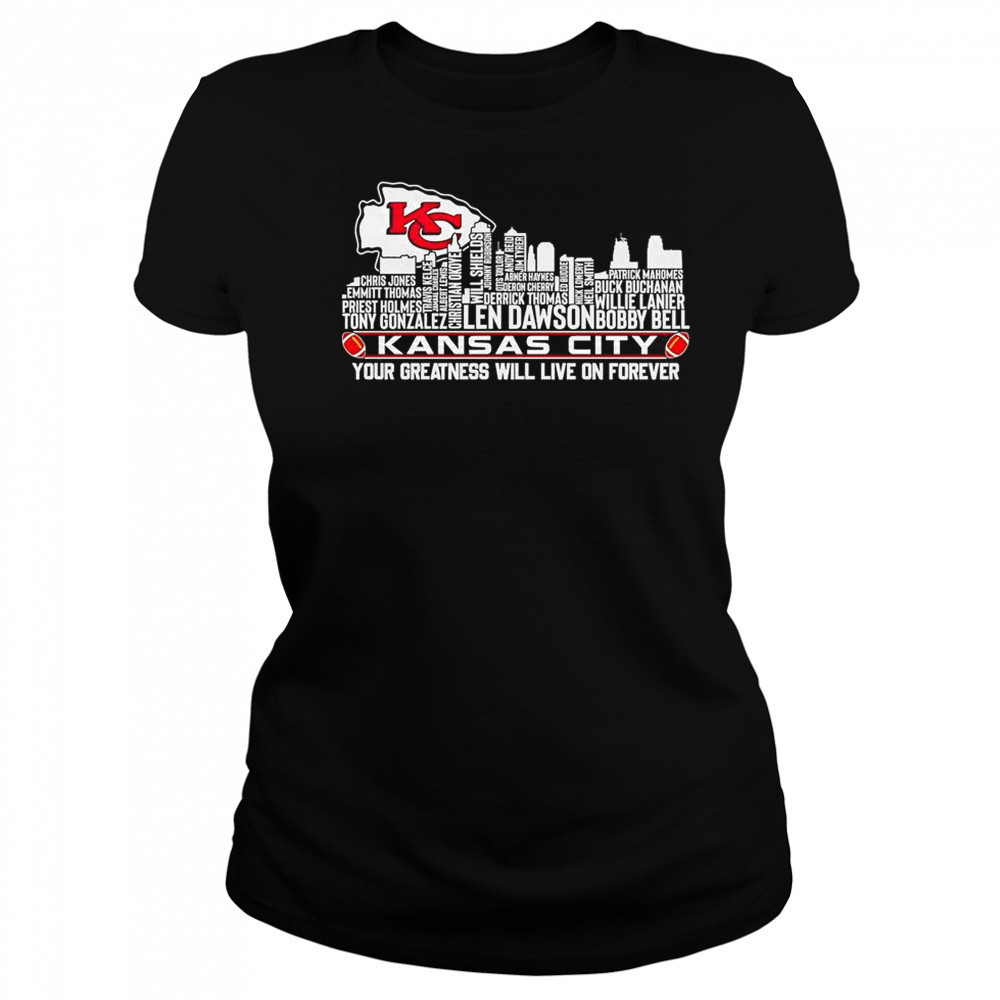 Skyline Name Kansas City Your Greatness Will Live On Forever T-Shirt Women's T-shirt