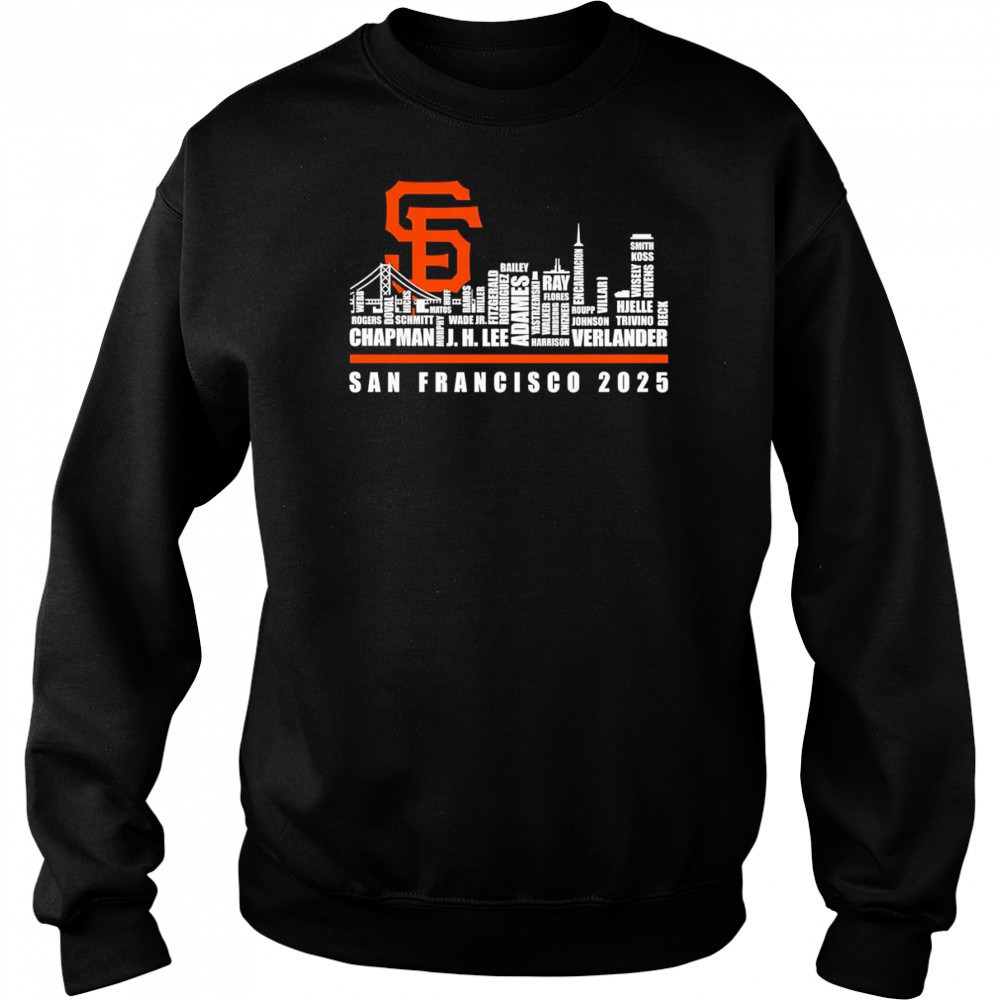 Skyline name San Francisco Giants 2025 shirt Hoodie