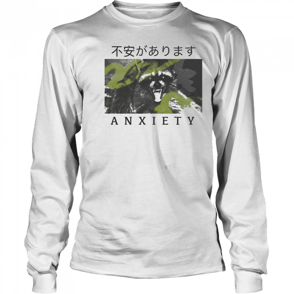 Anxiety Raccoon T-shirt Long Sleeved