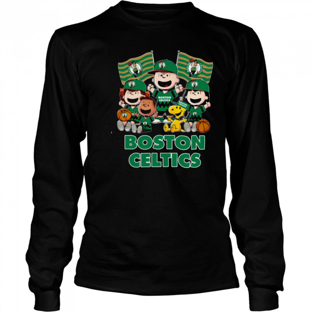 Boston Celtics Snoopy And Friends T Shirt Long Sleeved
