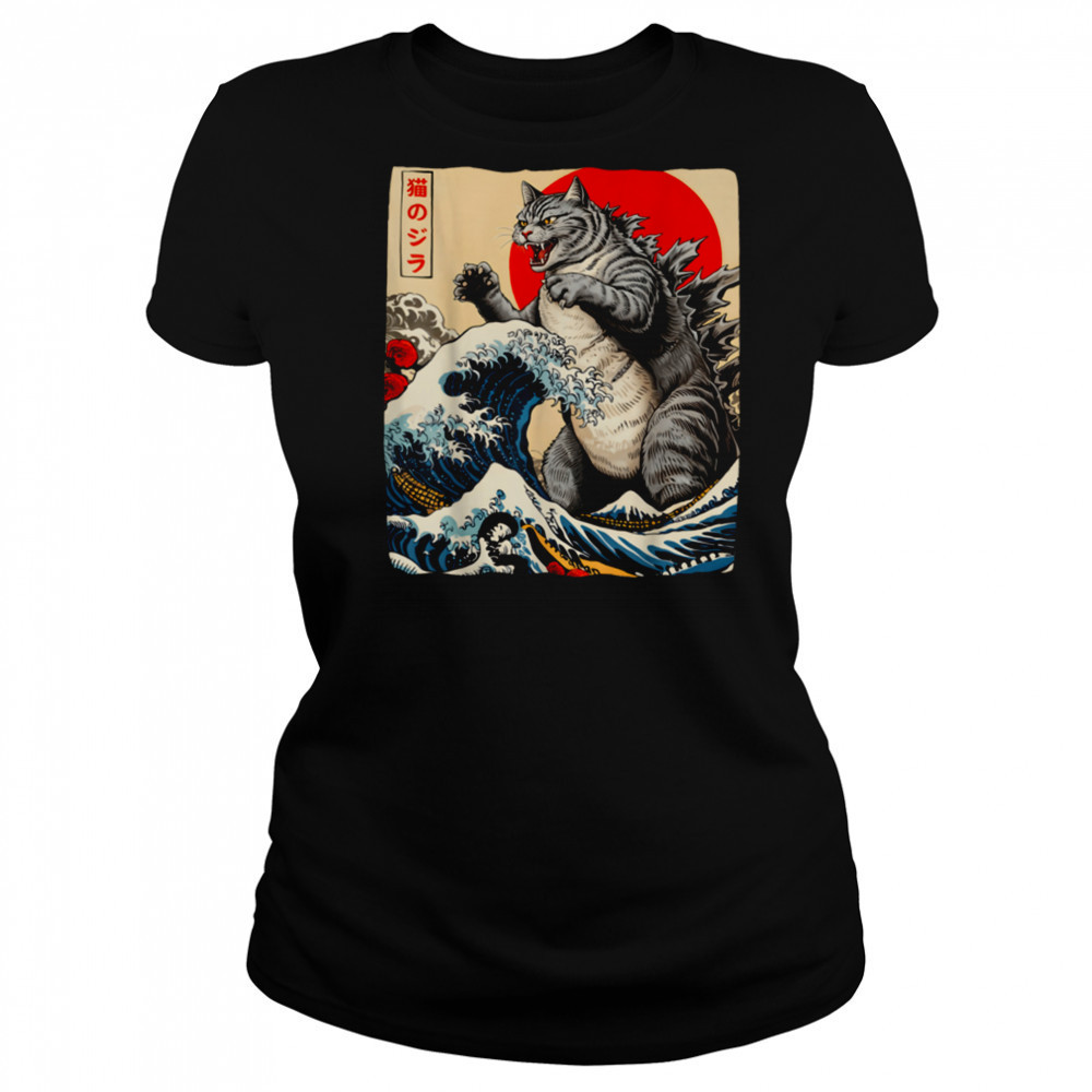 Catzilla Cat Japanese Art Funny Cat Gifts For Men Women Kids T Shirt Women's T-shirt