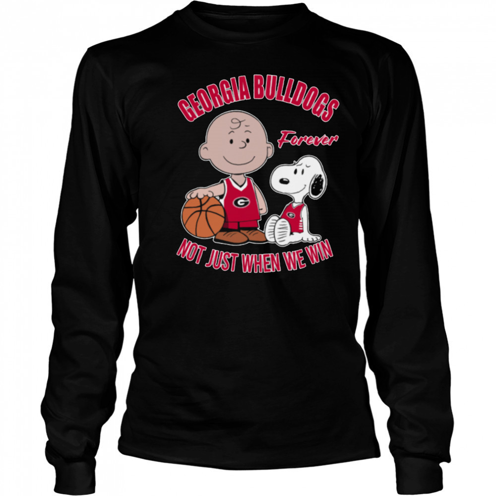 Charlie Brown And Snoopy Georgia Bulldogs Forever Not Just When We Win Shirt Long Sleeved