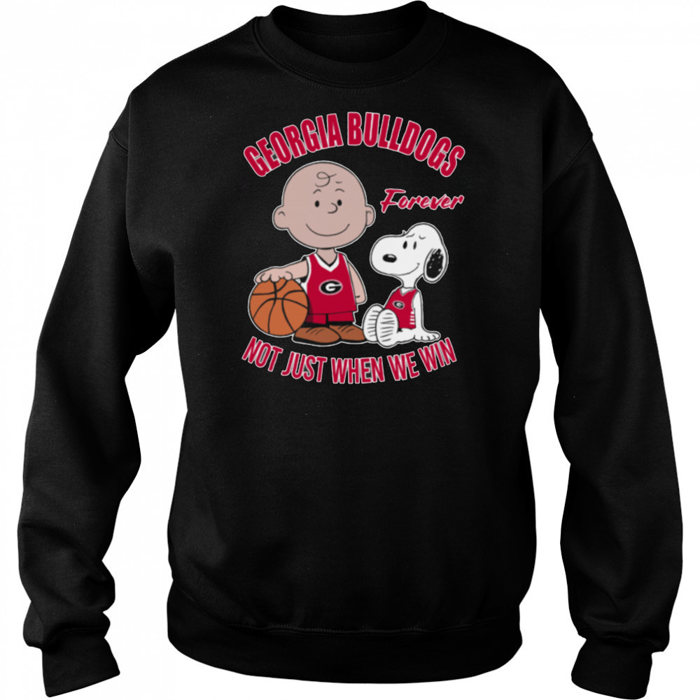 Charlie Brown And Snoopy Georgia Bulldogs Forever Not Just When We Win Shirt Hoodie