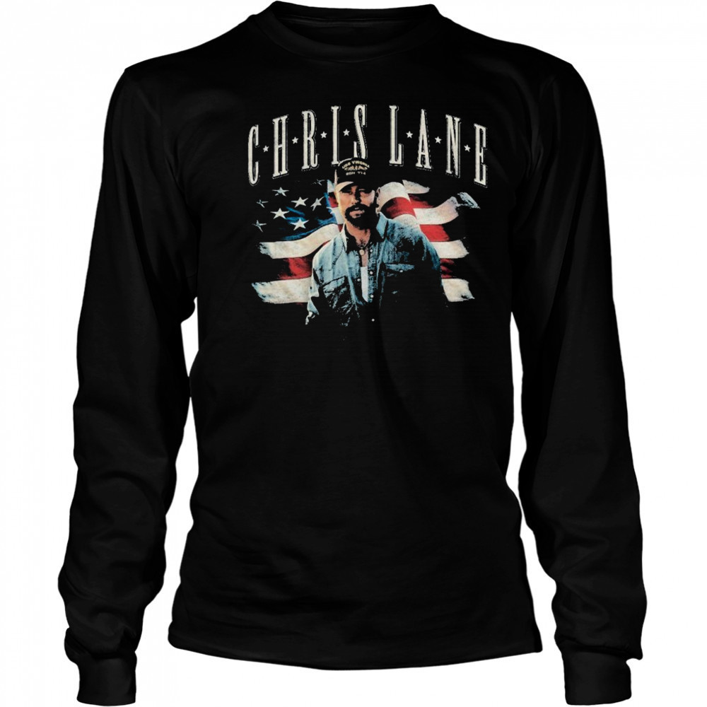 Chris Lane American Flag T-shirt Long Sleeved