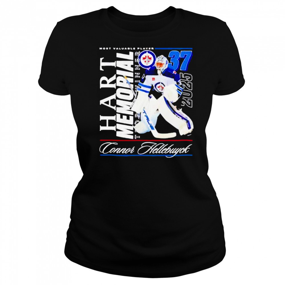 Connor Hellebuyck Winnipeg Jets NHL 2025 Hart Trophy Winner graphic shirt Women's T-shirt