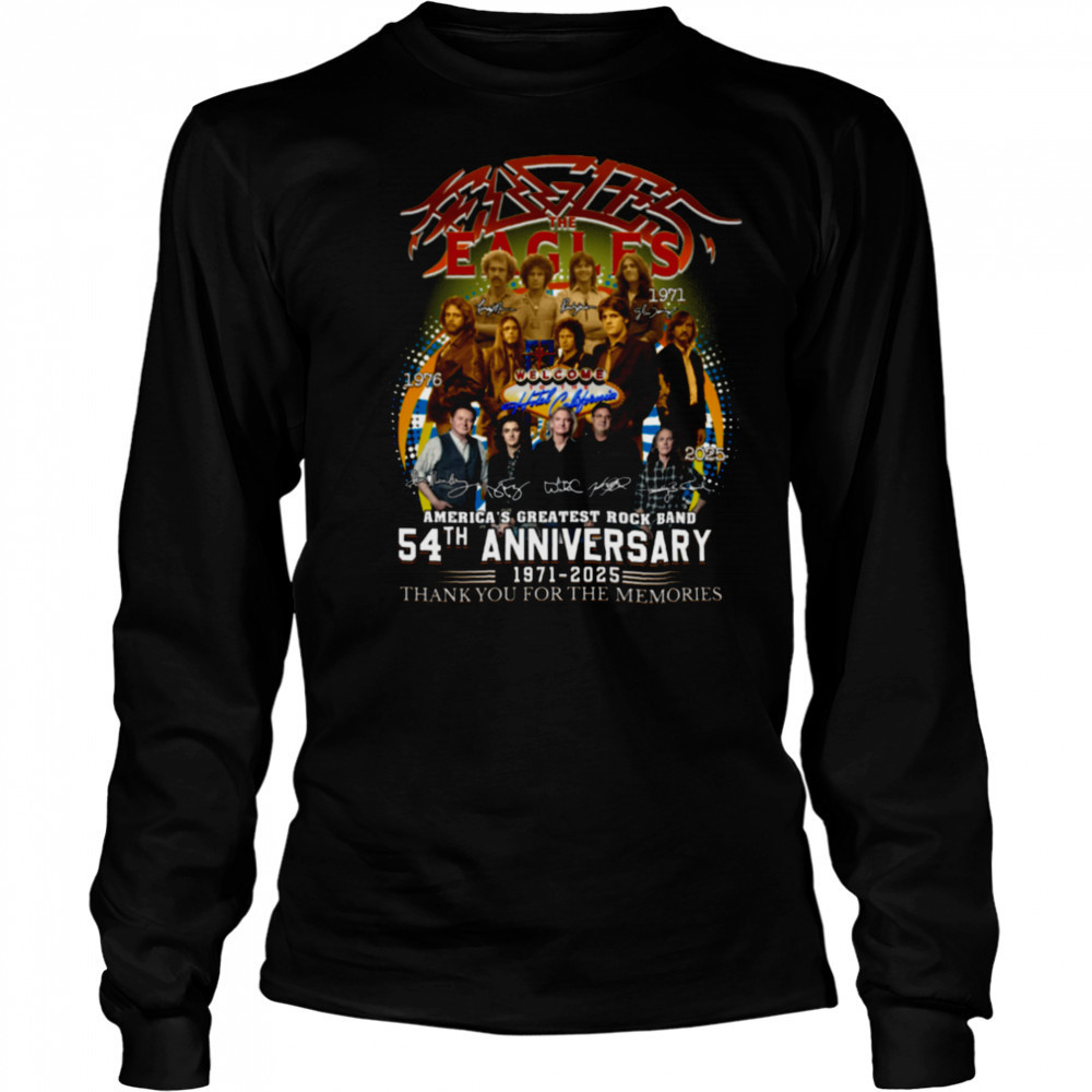 Eagles Rock Band 54th Anniversary 1971 2025 Thank You For The Memories T Shirt Long Sleeved
