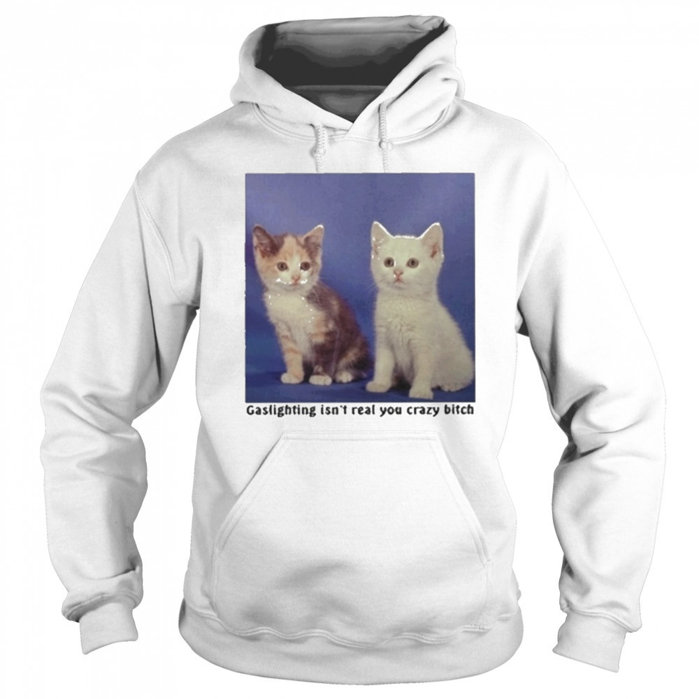 Gaslighting Isnt Real You Crazy Bitch Cat Shirt Sweatshirt