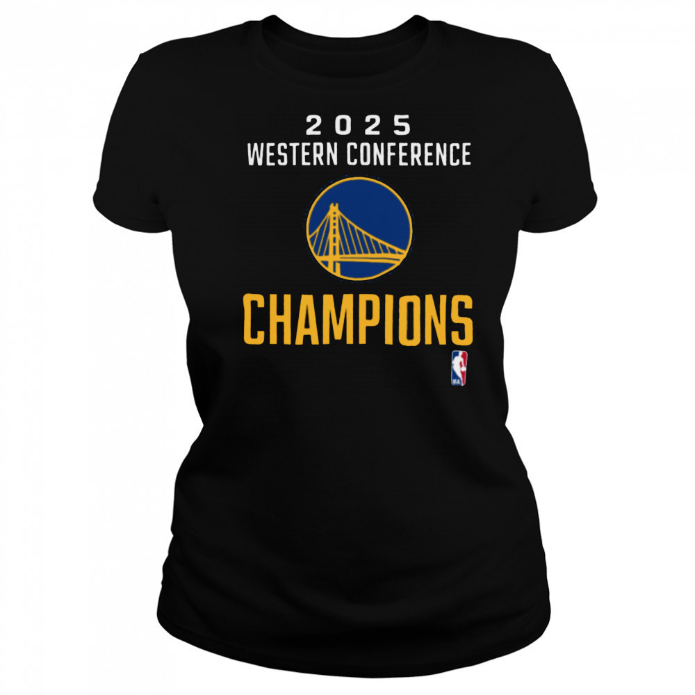 Golden State Warriors Fanatics 2025 NBA Western Conference Champions Locker Room T Shirt Women's T-shirt