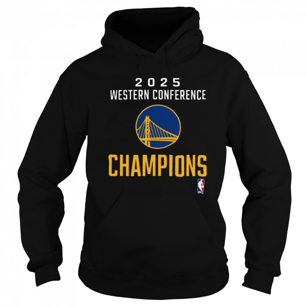 Golden State Warriors Fanatics 2025 NBA Western Conference Champions Locker Room T Shirt Sweatshirt