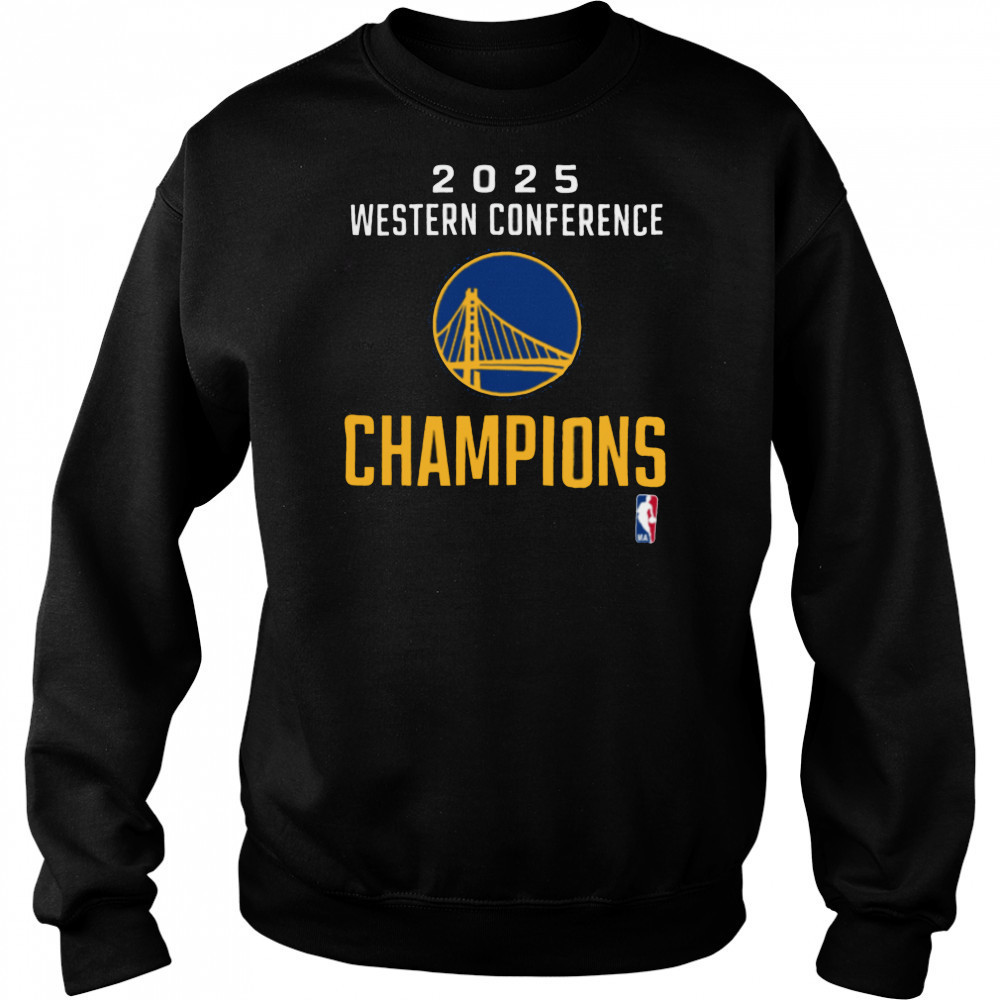 Golden State Warriors Fanatics 2025 NBA Western Conference Champions Locker Room T Shirt Hoodie