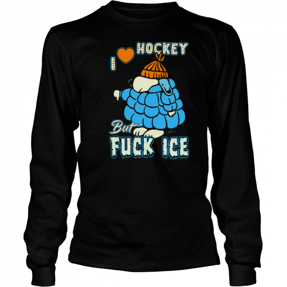 I Love Hockey Snoopy Shirt Long Sleeved