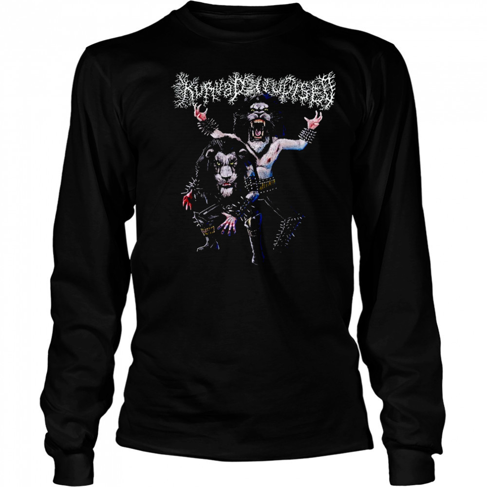 Kurvad Uudised Bläck Metäl T-shirt Long Sleeved