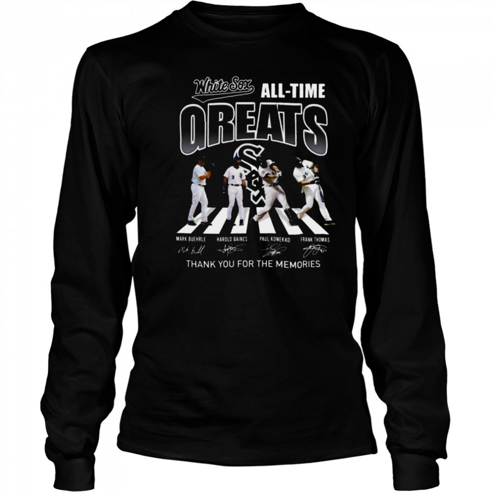 MLB Chicago White Sox All Time Greats Signature Thank You For The Memories T Shirt Long Sleeved