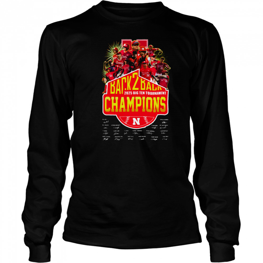 Nebraska Cornhuskers 2025 Big Ten Champions T Shirt Long Sleeved