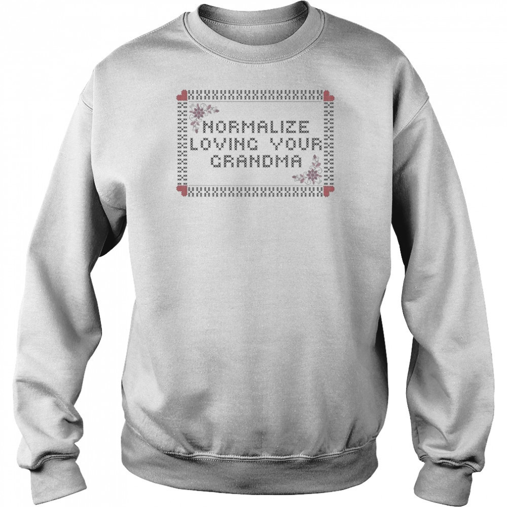 Normalize Loving Your Grandma Cross Stitch T-shirt Hoodie