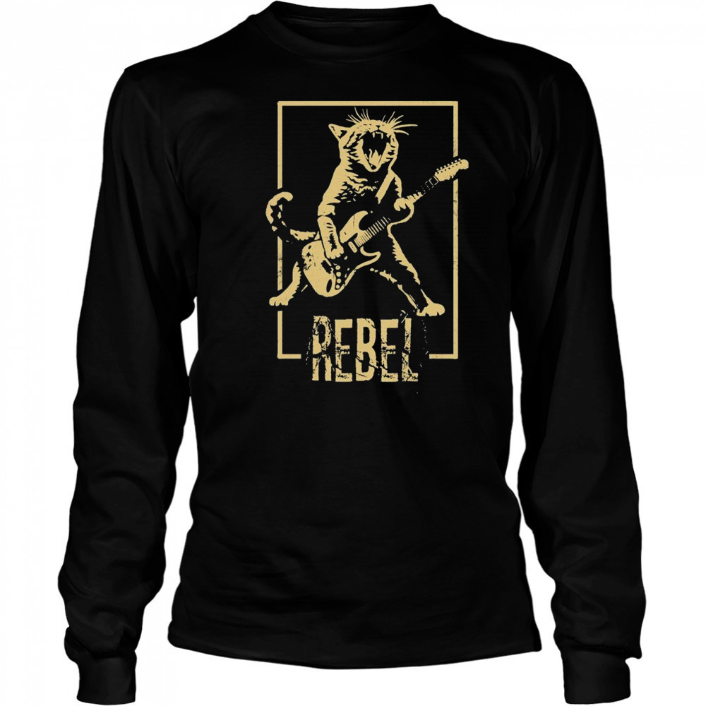 Rebel Kitty Cat T-shirt Long Sleeved