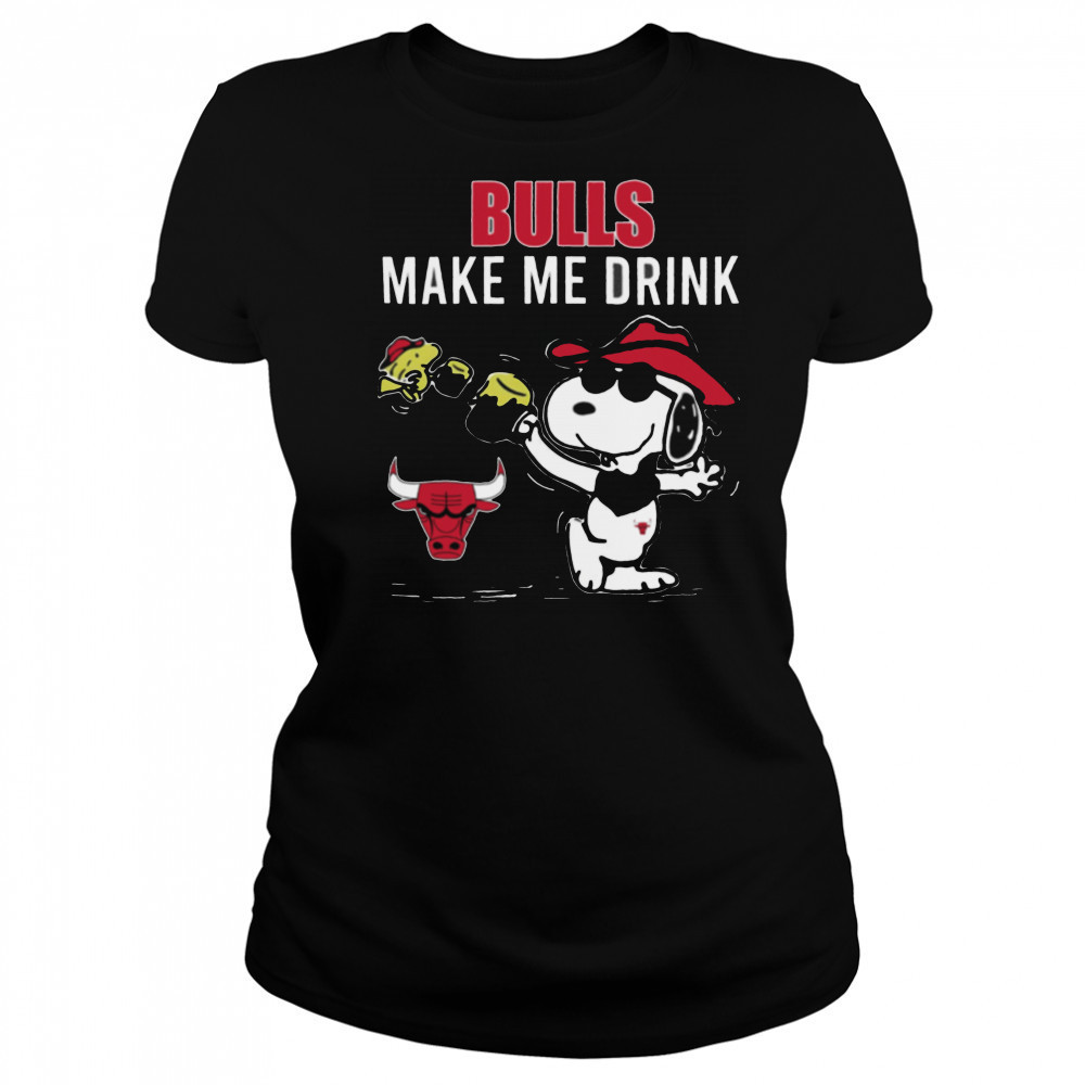 Snoopy And Woodstock Chicago Bulls Make Me Drink T Shirt Women's T-shirt