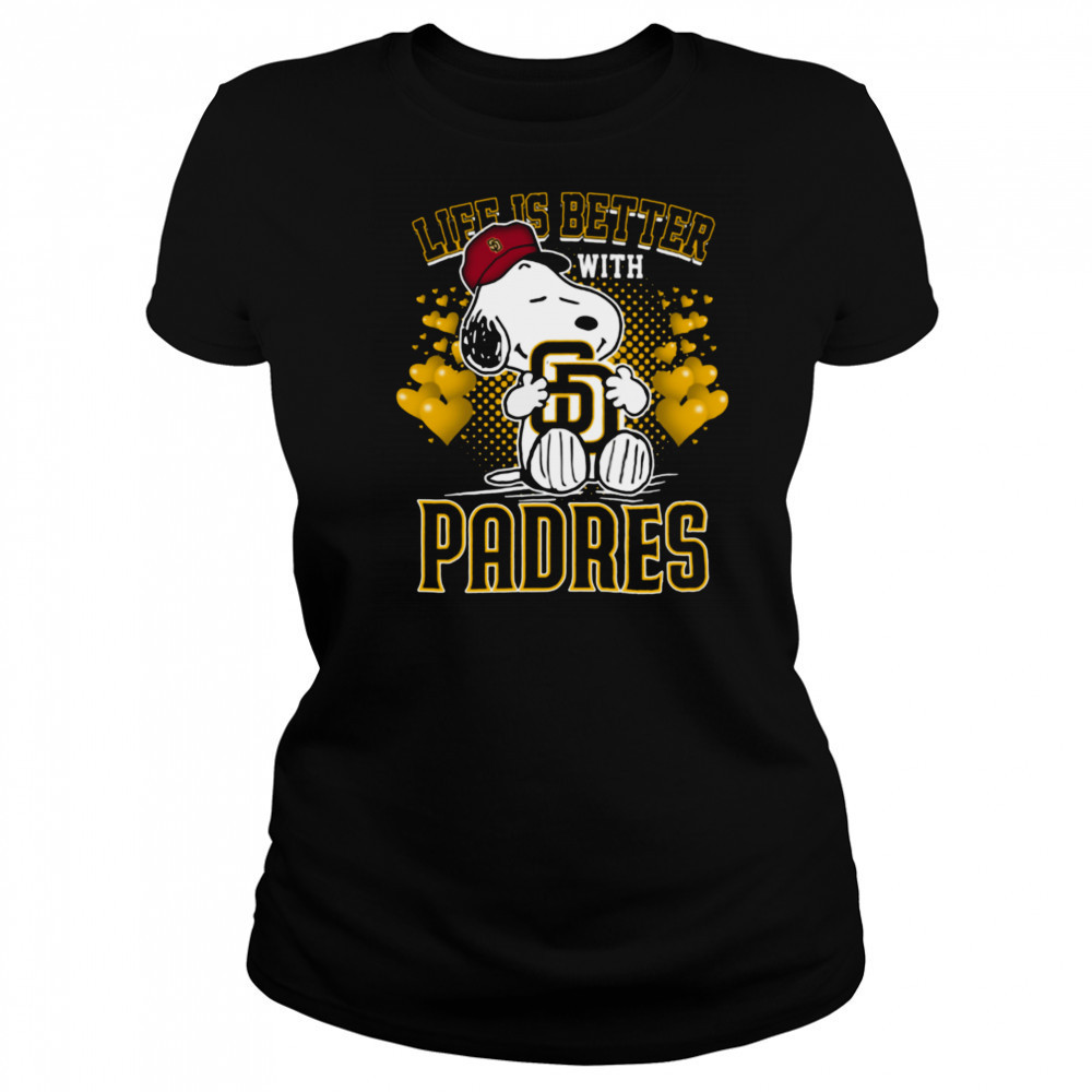 Snoopy Hug Logo Life Is Better With San Diego Padres T Shirt Women's T-shirt