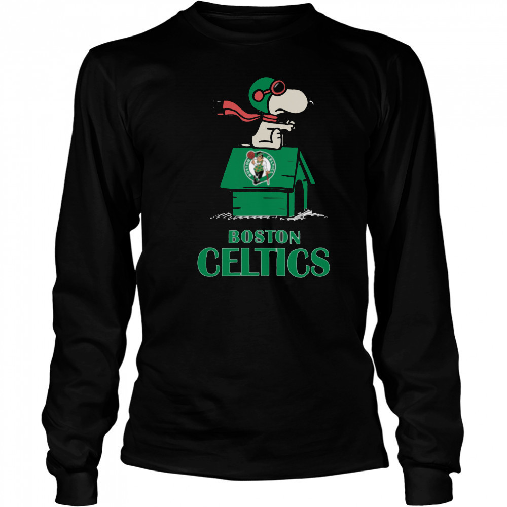 Snoopy Merch Boston Celtics Nba Basketball Snoopy House 2025 T Shirt Long Sleeved