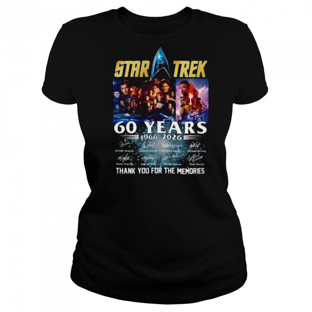 Star Trek 60 Years 1966 2026 Signature Thank You For The Memories T Shirt Women's T-shirt