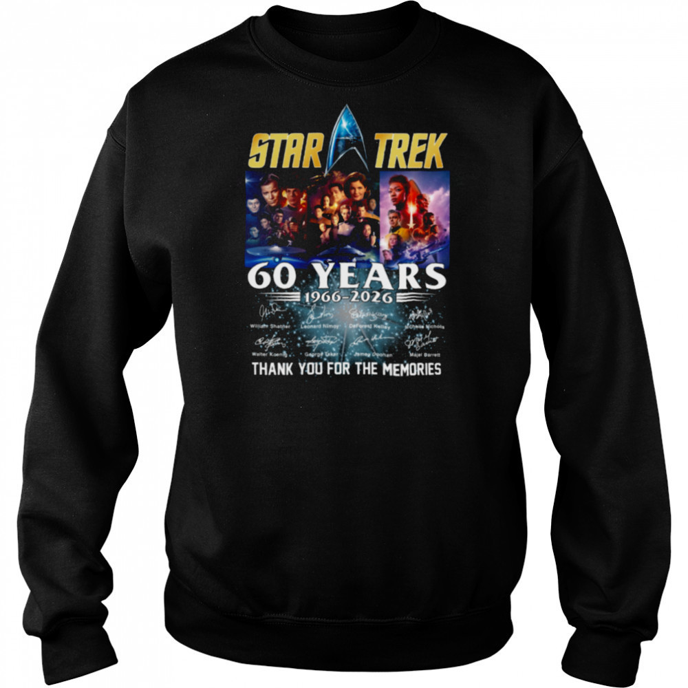 Star Trek 60 Years 1966 2026 Signature Thank You For The Memories T Shirt Hoodie
