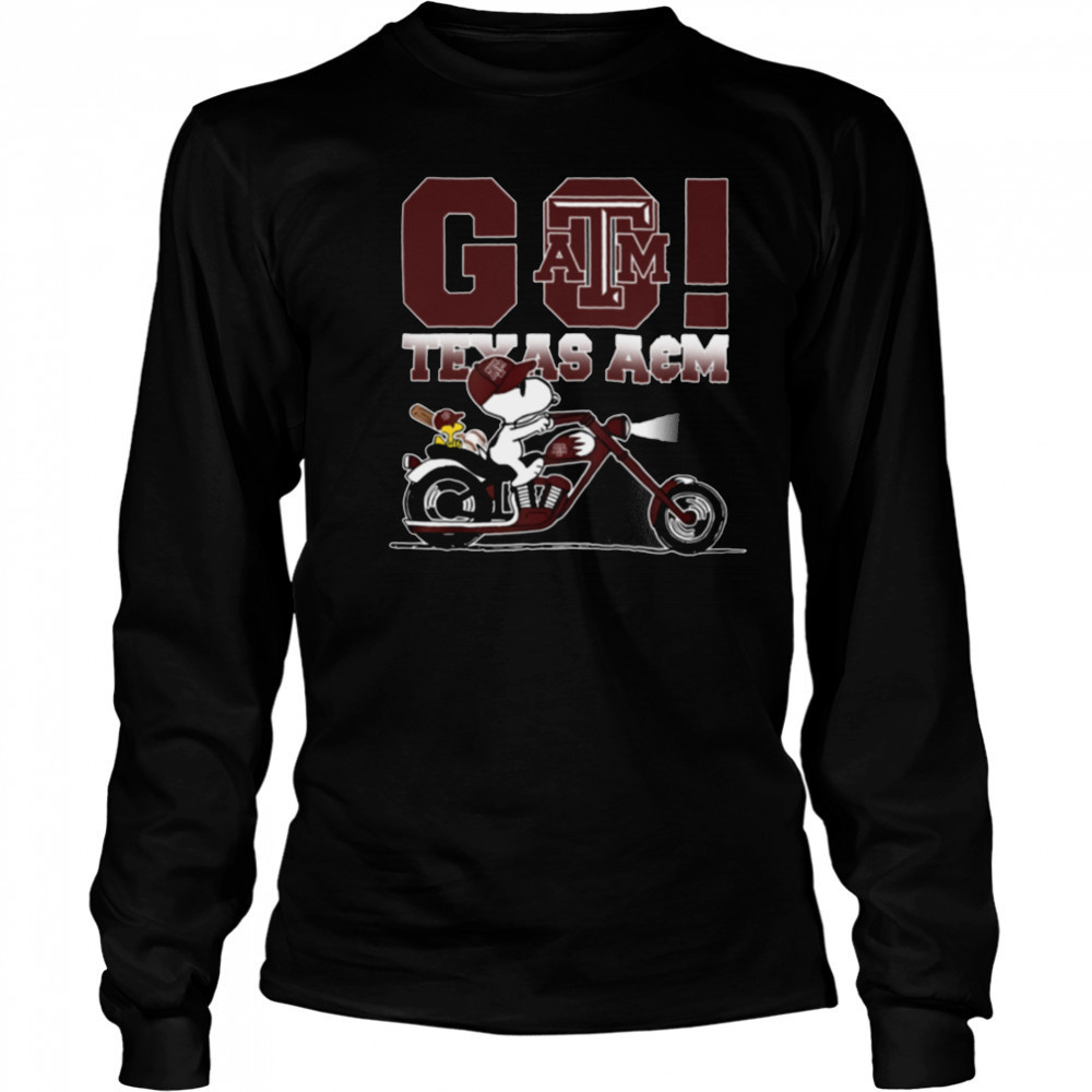Texas A&M Aggies Baseball x Snoopy Go Shirt Long Sleeved