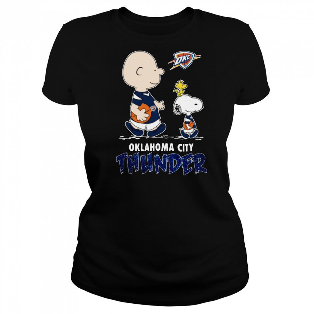 The Peanuts Characters X Oklahoma City Thunder Basketball Shirt Women's T-shirt