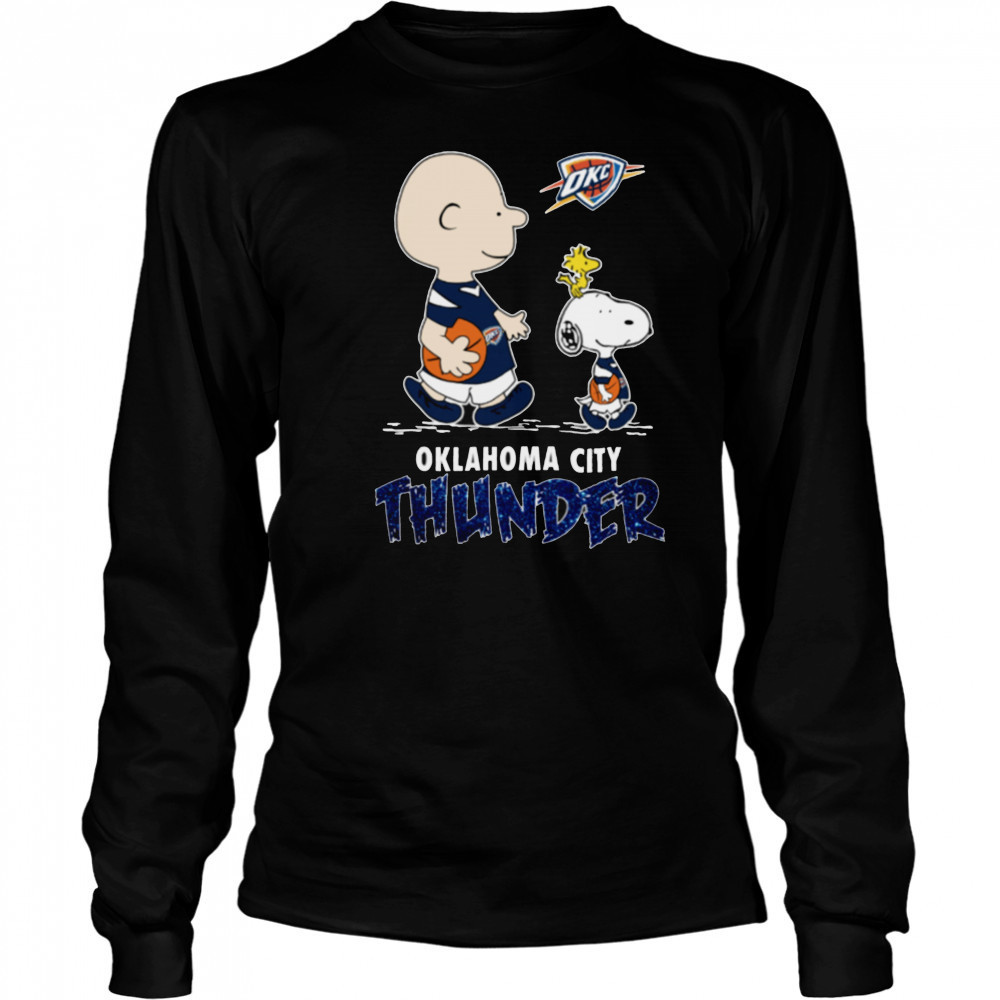 The Peanuts Characters X Oklahoma City Thunder Basketball Shirt Long Sleeved
