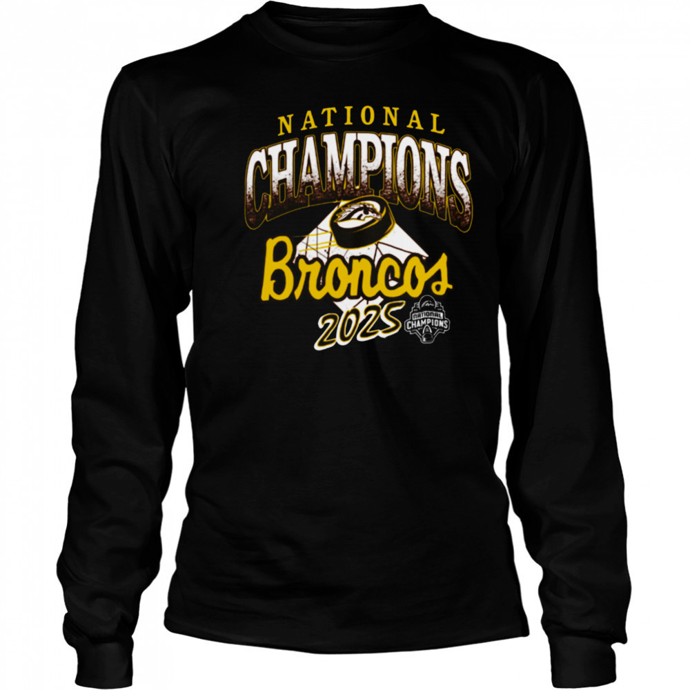 Western Michigan Broncos Brown 2025 National Men’s Hockey Champions T Shirt Long Sleeved