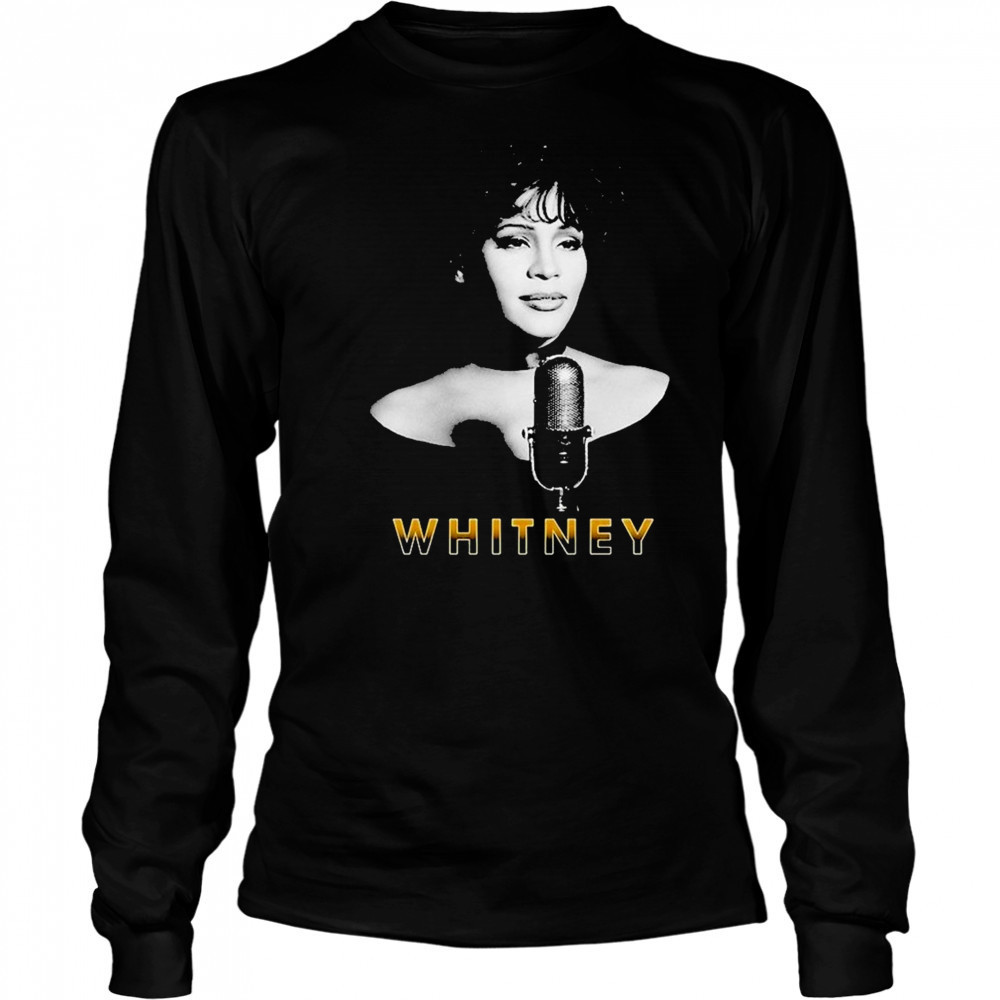 Whitney Houston Microphone T-Shirt Long Sleeved