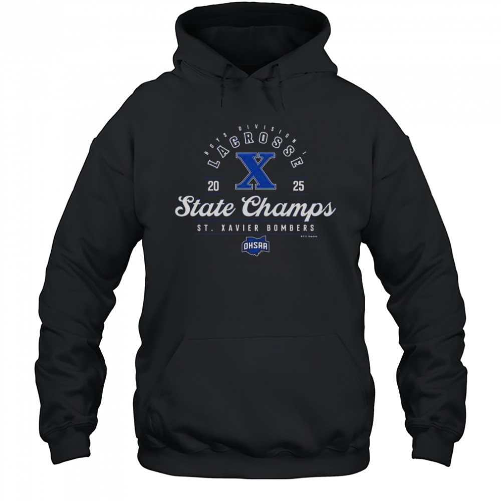 2025 OHSAA Boys Lacrosse D1 State Champions St. Xavier Bombers T-Shirt Hoodie