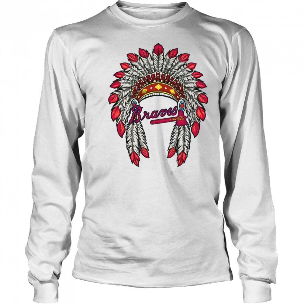 Atlanta Braves Native American Logo T-Shirt Long Sleeved