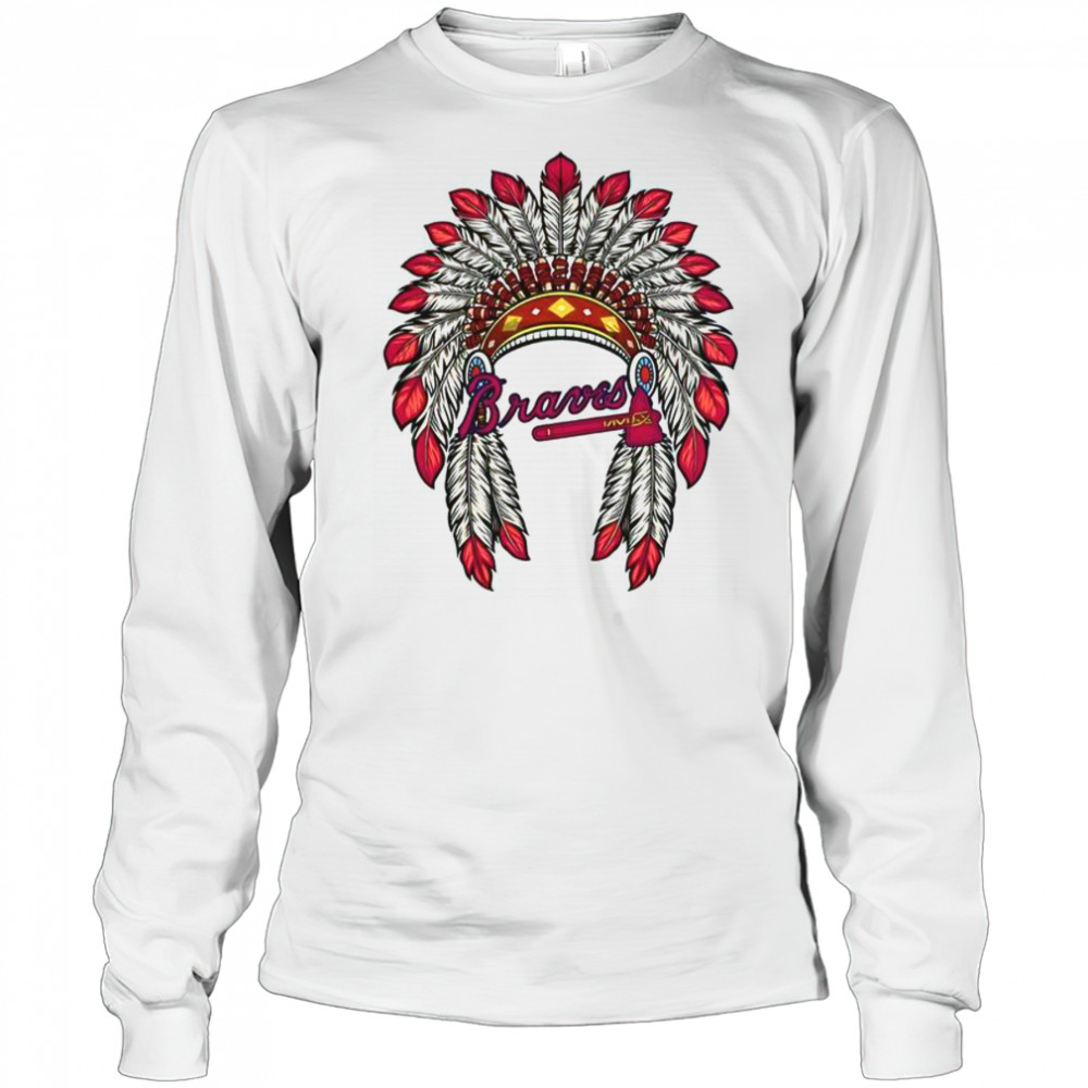 Atlanta Braves Native American Logo T-Shirt Long Sleeved