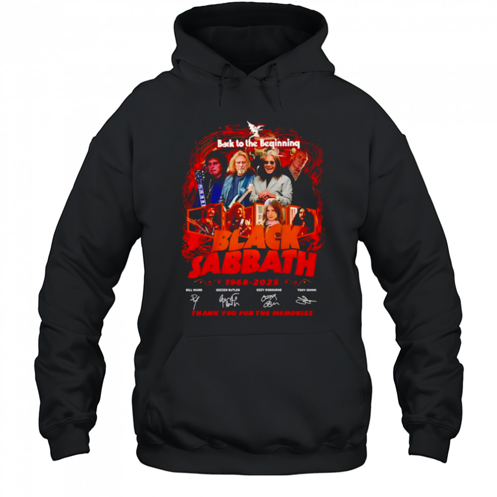 Back to the beginning Black Sabbath 1968 2025 thank you for the memories shirt Hoodie