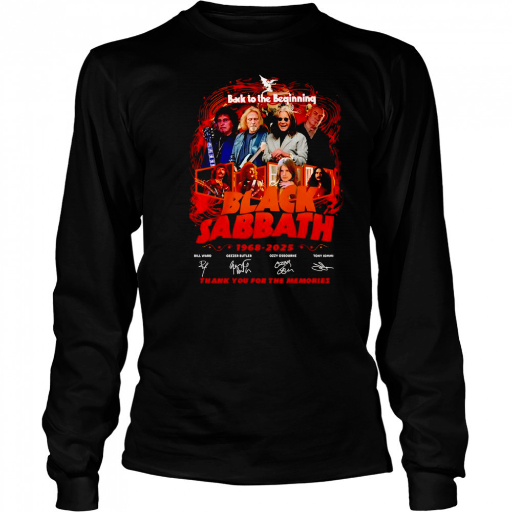 Back to the beginning Black Sabbath 1968 2025 thank you for the memories shirt Long Sleeved