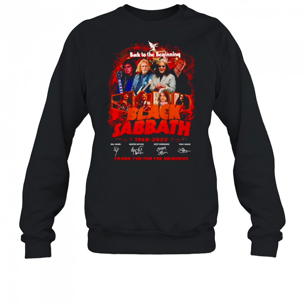 Back to the beginning Black Sabbath 1968 2025 thank you for the memories shirt Sweatshirt