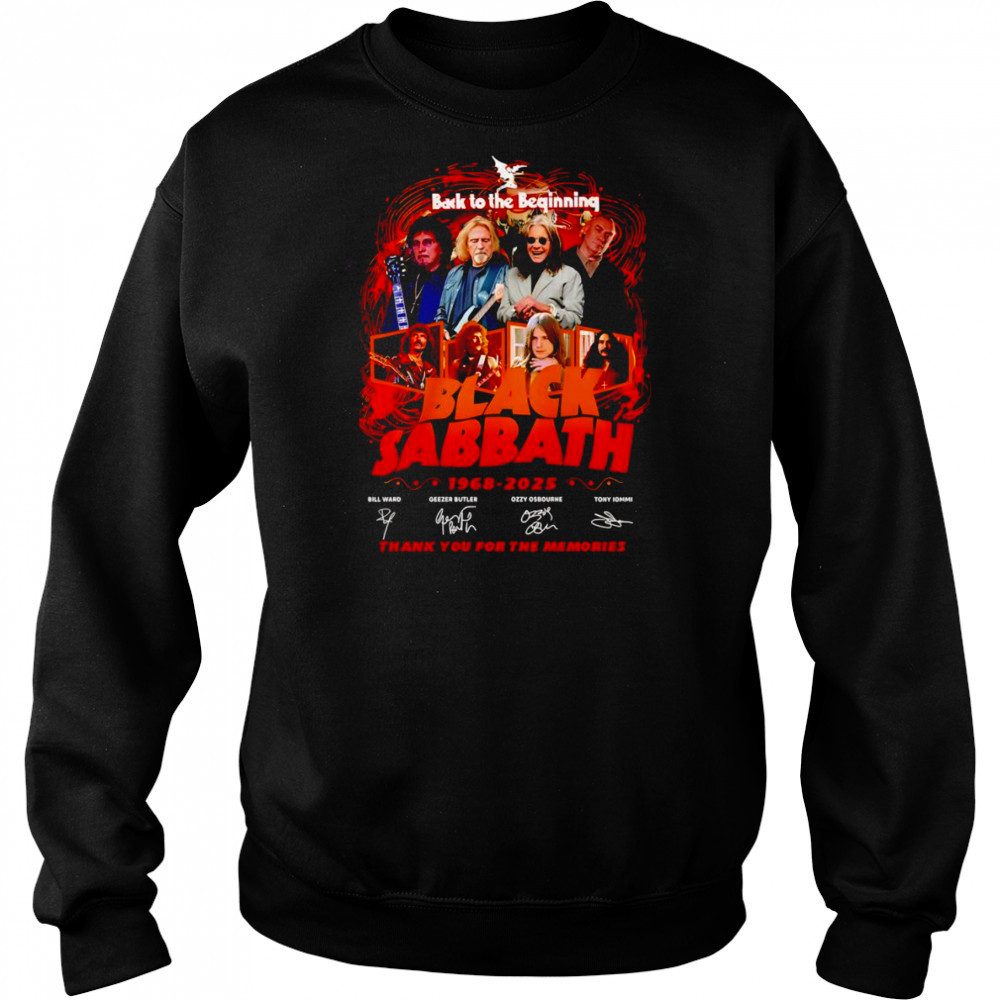 Back to the beginning Black Sabbath 1968 2025 thank you for the memories shirt Hoodie
