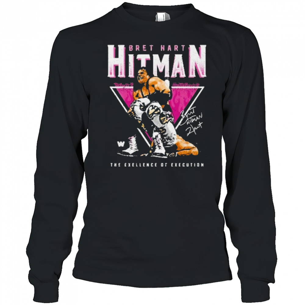 Bret Hart Sharpshooter Triangle Wht T-Shirt Long Sleeved