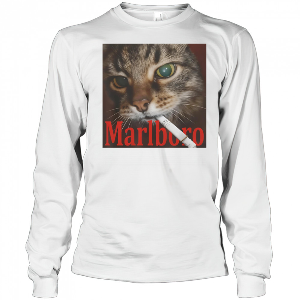 Cat smoke Marlboro shirt Long Sleeved