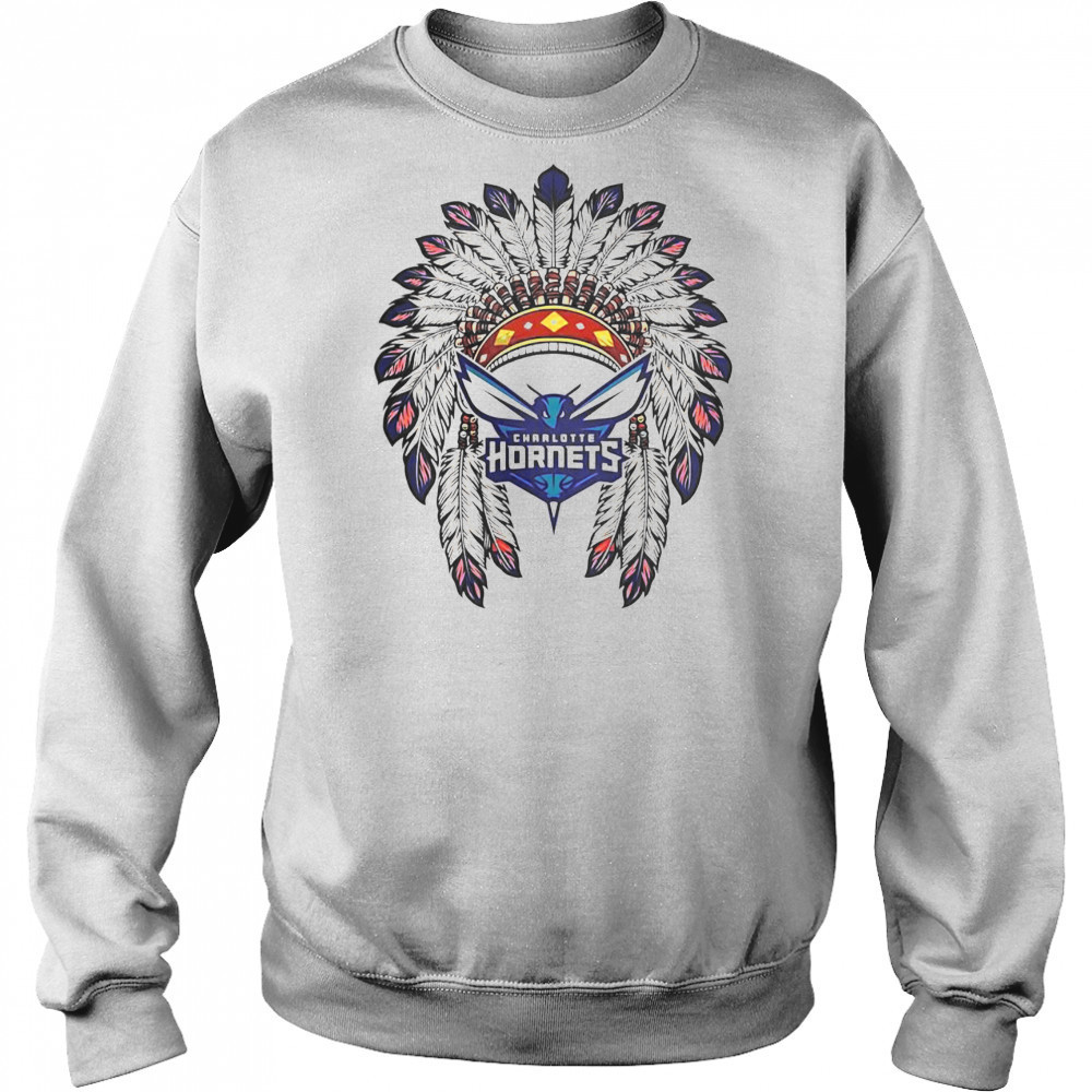 Charlotte Hornets Native American Logo T-Shirt Hoodie