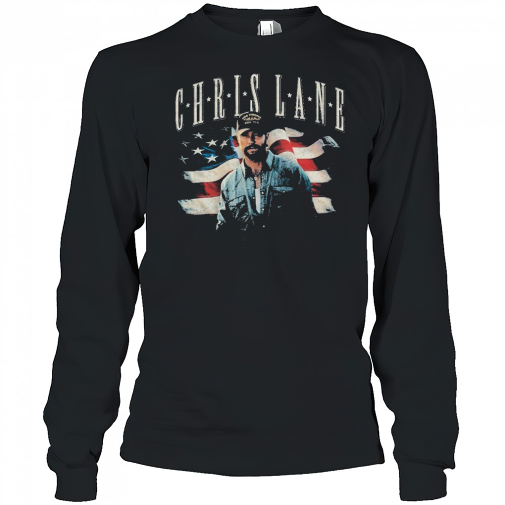 Chris Lane American Flag T-shirt Long Sleeved