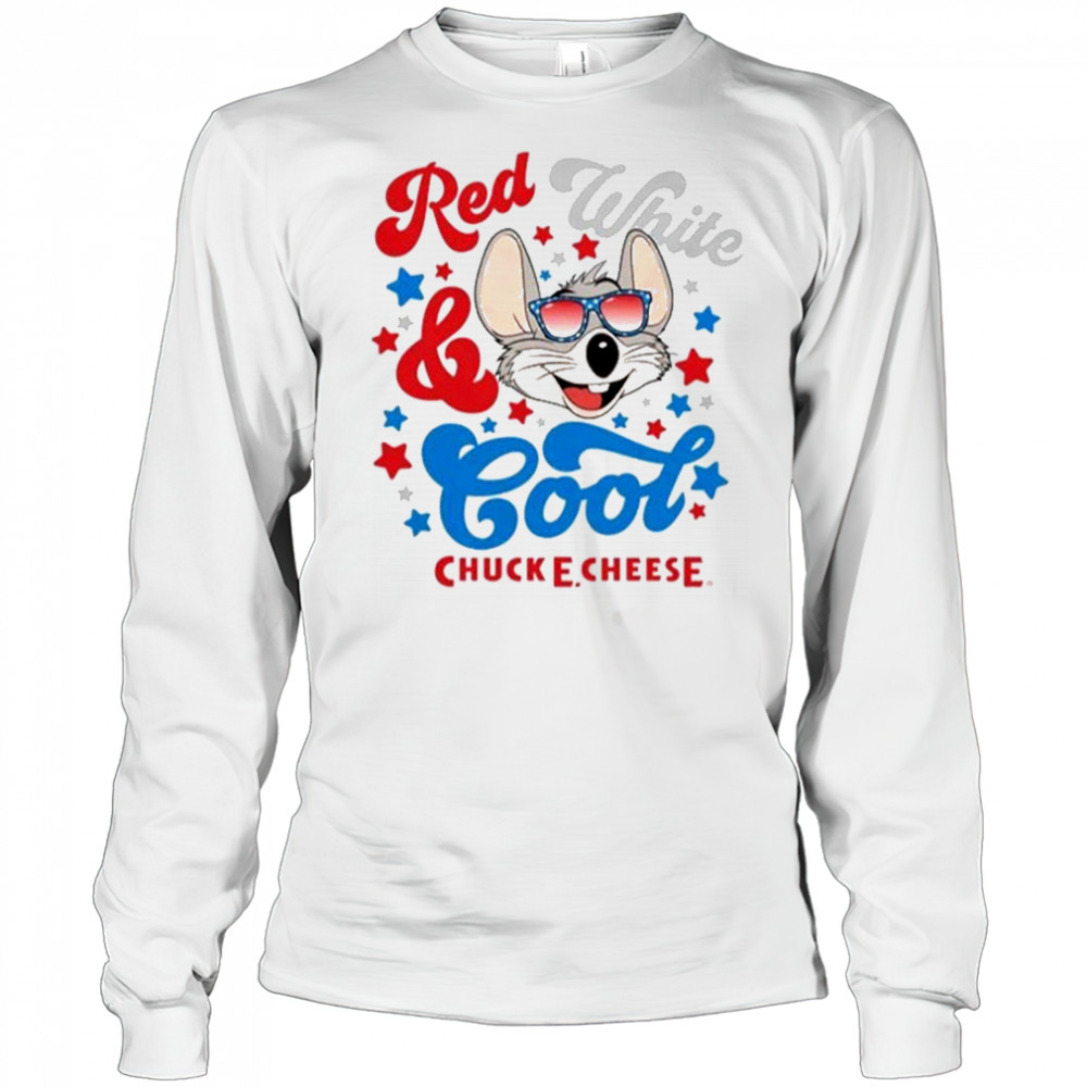 Chuck E Cheese Red White And Cool T-Shirt Long Sleeved