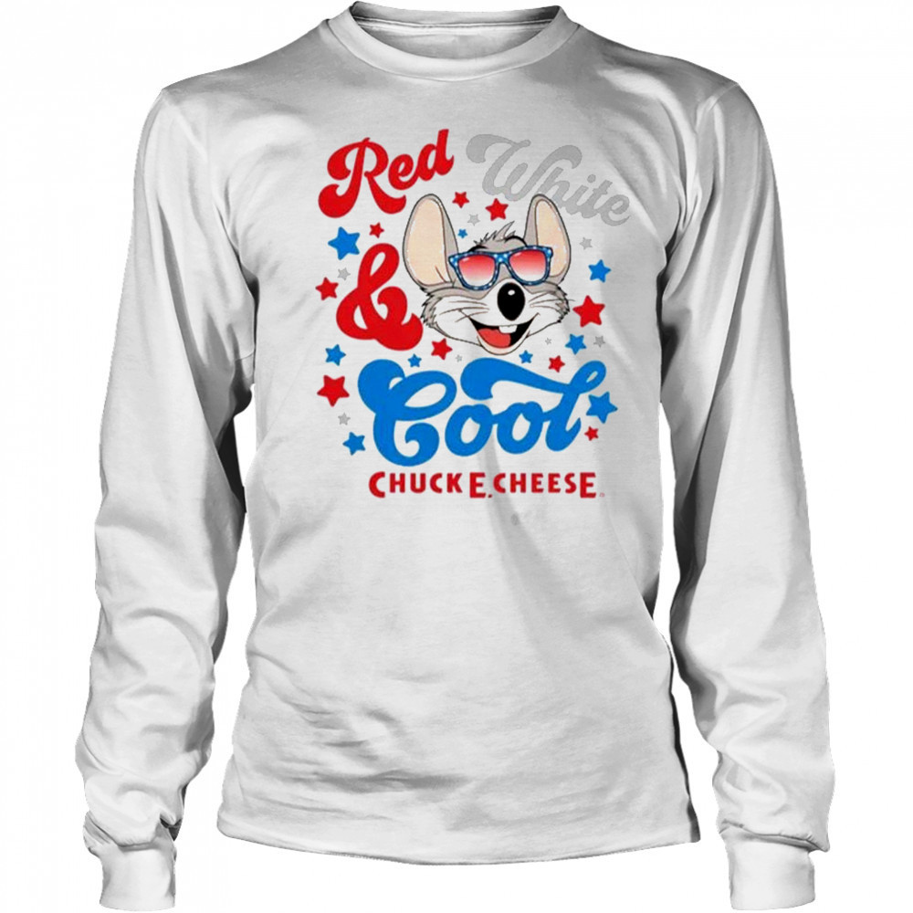 Chuck E Cheese Red White And Cool T-Shirt Long Sleeved